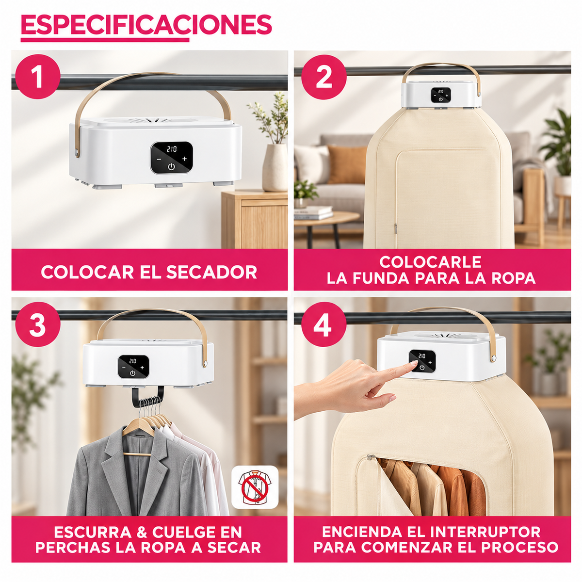 Secador de Ropa Portátil Plegable BOPAI 600W 🌬️👕