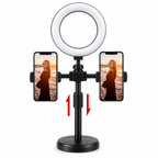 ✨ Aro de Luz LED con Soporte para 2 Celulares