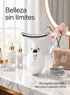 Masajeador Facial y de Cuello 3 en 1 con Luz LED e Iones